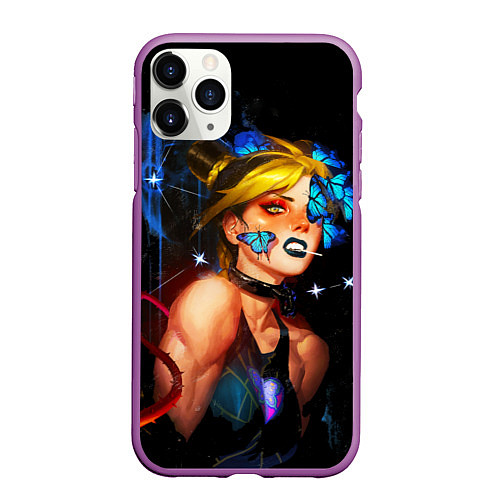 Чехол iPhone 11 Pro матовый Jojo Stone Ocean Jolyne cujoh / 3D-Фиолетовый – фото 1