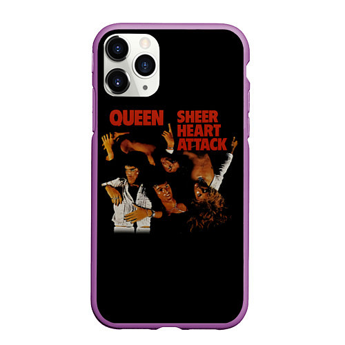 Чехол iPhone 11 Pro матовый Sheer Heart Attack - Queen / 3D-Фиолетовый – фото 1