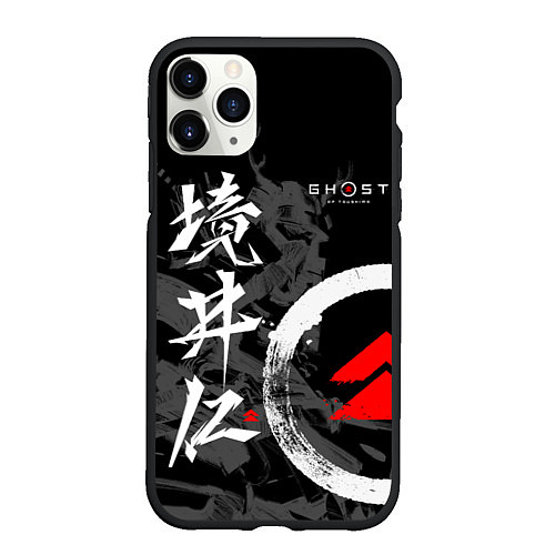 Чехол iPhone 11 Pro матовый Ghost of Tsushima Призрак Цусимы / 3D-Черный – фото 1