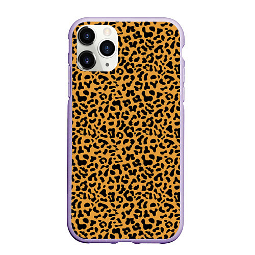 Чехол iPhone 11 Pro матовый Леопард Leopard / 3D-Светло-сиреневый – фото 1