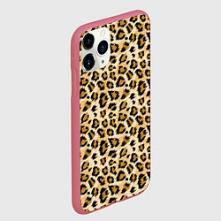 Чехол iPhone 11 Pro матовый Пятна Дикого Леопарда, цвет: 3D-малиновый — фото 2