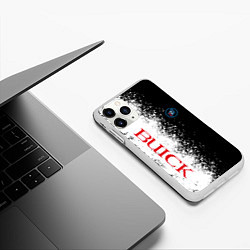 Чехол iPhone 11 Pro матовый BUICK КРАСНОЕ ЛОГО ЦВЕТНАЯ ЭМБЛЕМА, цвет: 3D-белый — фото 2