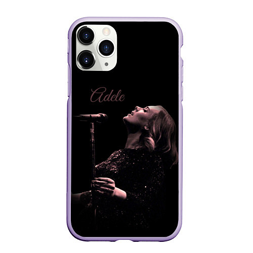 Чехол iPhone 11 Pro матовый Песнь Адель / 3D-Светло-сиреневый – фото 1