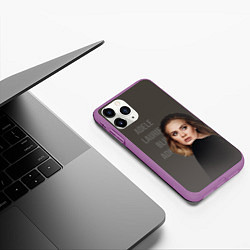Чехол iPhone 11 Pro матовый Взгляд Адель, цвет: 3D-фиолетовый — фото 2