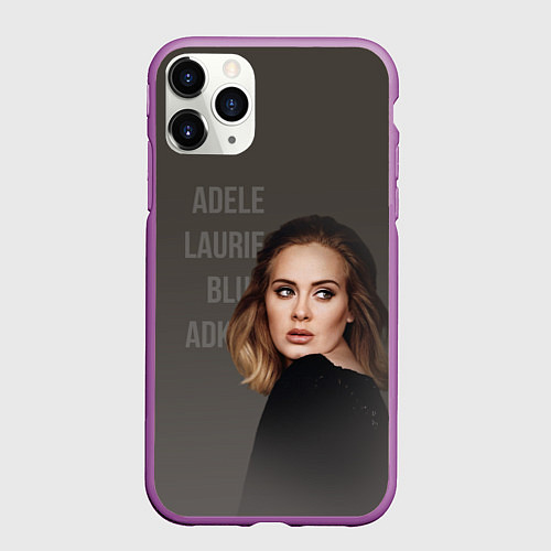 Чехол iPhone 11 Pro матовый Взгляд Адель / 3D-Фиолетовый – фото 1