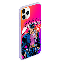 Чехол iPhone 11 Pro матовый JOJO BIZARRE ADVENTURE ДЖО ДЖО ГРАДИЕНТ, цвет: 3D-светло-сиреневый — фото 2