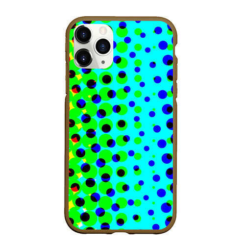 Чехол iPhone 11 Pro матовый Цветная кислота / 3D-Коричневый – фото 1