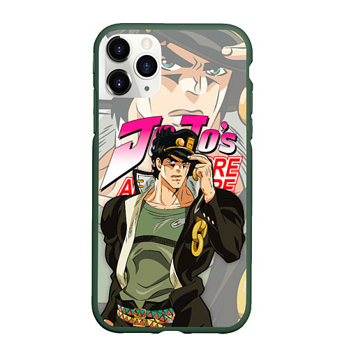 Чехол iPhone 11 Pro матовый JOJO BIZARRE ADVENTURE ДЖОДЖО / 3D-Темно-зеленый – фото 1