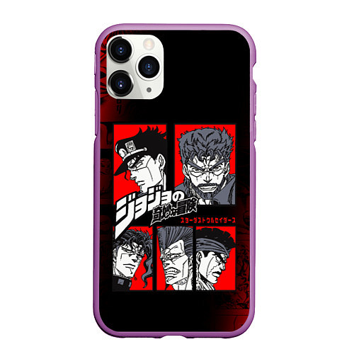 Чехол iPhone 11 Pro матовый JOJO BIZARRE ADVENTURE ДЖОДЖО АРТ / 3D-Фиолетовый – фото 1