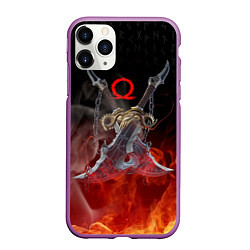 Чехол iPhone 11 Pro матовый МЕЧИ КРАТОСА, БОГ ВОЙНЫ, цвет: 3D-фиолетовый