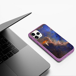 Чехол iPhone 11 Pro матовый Cosmic animal, цвет: 3D-фиолетовый — фото 2