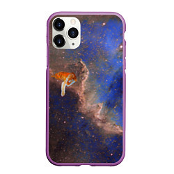 Чехол iPhone 11 Pro матовый Cosmic animal, цвет: 3D-фиолетовый