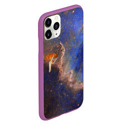 Чехол iPhone 11 Pro матовый Cosmic animal, цвет: 3D-фиолетовый — фото 2