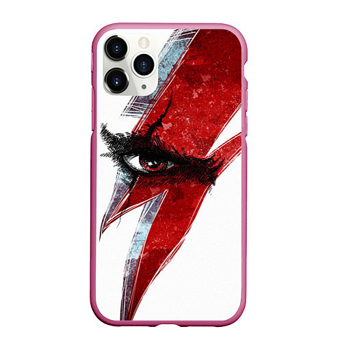 Чехол iPhone 11 Pro матовый ГЛАЗ КРАТОСА, БОГ ВОЙНЫ GOD OF WAR / 3D-Малиновый – фото 1