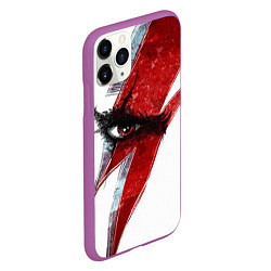 Чехол iPhone 11 Pro матовый ГЛАЗ КРАТОСА, БОГ ВОЙНЫ GOD OF WAR, цвет: 3D-фиолетовый — фото 2