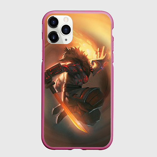 Чехол iPhone 11 Pro матовый DOTA 2 ДЖАГЕРНАУТ / 3D-Малиновый – фото 1