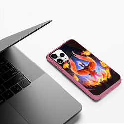 Чехол iPhone 11 Pro матовый DOTA 2 ФЕНИКС, цвет: 3D-малиновый — фото 2