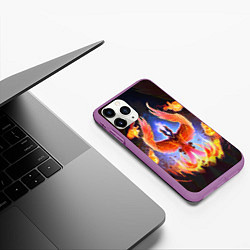 Чехол iPhone 11 Pro матовый DOTA 2 ФЕНИКС, цвет: 3D-фиолетовый — фото 2