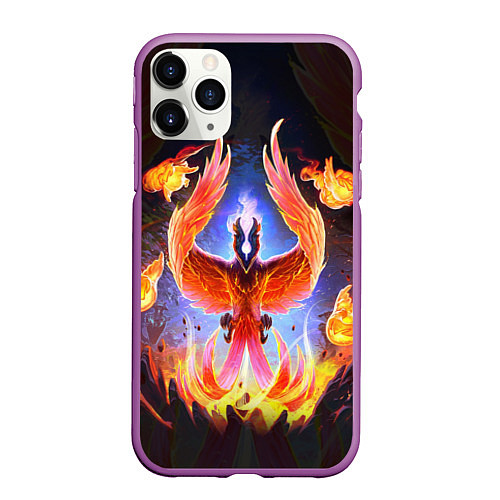 Чехол iPhone 11 Pro матовый DOTA 2 ФЕНИКС / 3D-Фиолетовый – фото 1