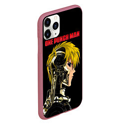 Чехол iPhone 11 Pro матовый Кибернетическое тело Геноса One Punch-Man, цвет: 3D-малиновый — фото 2