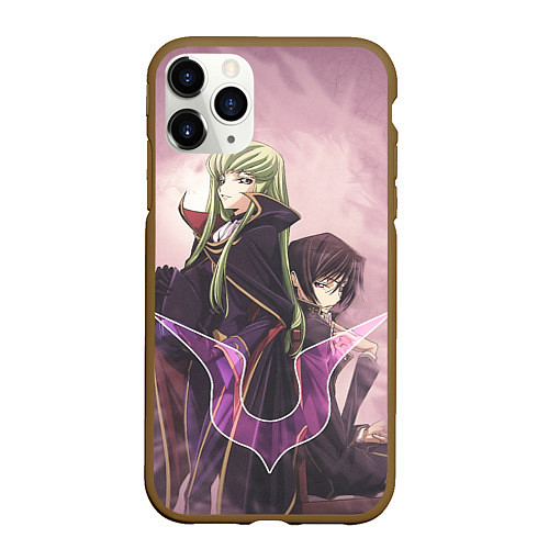 Чехол iPhone 11 Pro матовый Code Geass, Лелуш Ламперуж и C C / 3D-Коричневый – фото 1