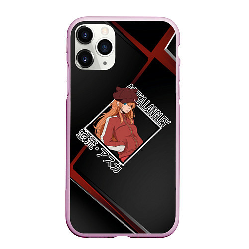 Чехол iPhone 11 Pro матовый Евангелион Evangelion, Аска Лэнгли Сорью / 3D-Розовый – фото 1