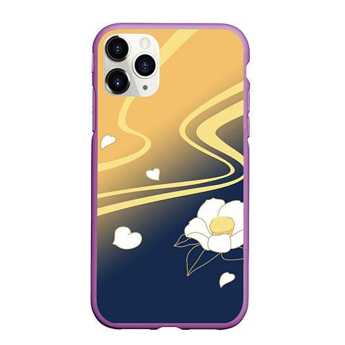 Чехол iPhone 11 Pro матовый КОСТЮМ АЯКИ КАМИСАТО / 3D-Фиолетовый – фото 1