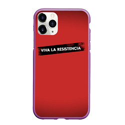 Чехол iPhone 11 Pro матовый VIVA LA RESISTENCIA, цвет: 3D-фиолетовый