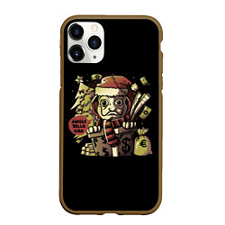 Чехол iPhone 11 Pro матовый JINGLE BELLA CIAO БУМАЖНЫЙ ДОМ, цвет: 3D-коричневый