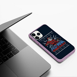 Чехол iPhone 11 Pro матовый HO-MAN SANTA, цвет: 3D-сиреневый — фото 2