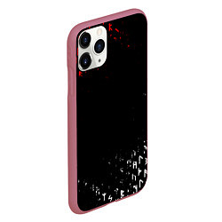 Чехол iPhone 11 Pro матовый КРАСНО БЕЛЫЕ РУНЫ, цвет: 3D-малиновый — фото 2