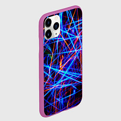 Чехол iPhone 11 Pro матовый NEON LINES Glowing Lines Effect, цвет: 3D-фиолетовый — фото 2