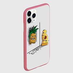 Чехол iPhone 11 Pro матовый HERES PINEAPPLE!, цвет: 3D-малиновый — фото 2