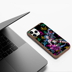 Чехол iPhone 11 Pro матовый JINX ARCANE NEON MEOW! LOL, цвет: 3D-коричневый — фото 2