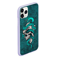 Чехол iPhone 11 Pro матовый SKULL & SNAKE, цвет: 3D-светло-сиреневый — фото 2