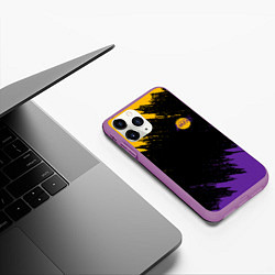 Чехол iPhone 11 Pro матовый LAKERS БРЫЗГИ КРАСОК, цвет: 3D-фиолетовый — фото 2