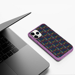 Чехол iPhone 11 Pro матовый HIPSTER модник, цвет: 3D-фиолетовый — фото 2