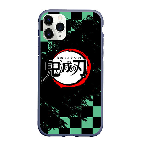 Чехол iPhone 11 Pro матовый ТАНДЖИРО, KIMETSU NO YAIBA LOGO / 3D-Серый – фото 1