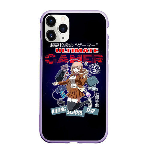 Чехол iPhone 11 Pro матовый Ultimate Gamer - Danganronpa / 3D-Светло-сиреневый – фото 1