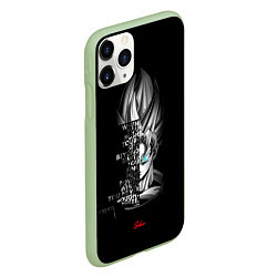 Чехол iPhone 11 Pro матовый Сон Гоку эпичная надпись - Dragon Ball, цвет: 3D-салатовый — фото 2