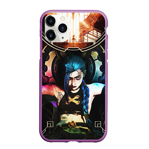 Чехол iPhone 11 Pro матовый ARCANE JINX ОБЛОЖКА LEAGUE OF LEGENDS / 3D-Фиолетовый – фото 1