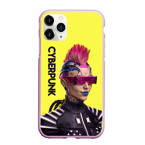 Чехол iPhone 11 Pro матовый Cyberpunk Панк / 3D-Розовый – фото 1