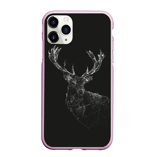 Чехол iPhone 11 Pro матовый DEER POLYGONS / 3D-Розовый – фото 1