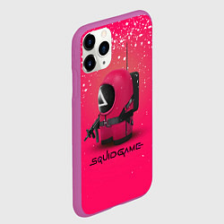 Чехол iPhone 11 Pro матовый Among Us x Squid Game, цвет: 3D-фиолетовый — фото 2