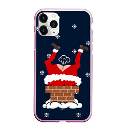 Чехол iPhone 11 Pro матовый САНТА КЛАУС ЗАСТРЯЛ SANTA, цвет: 3D-розовый