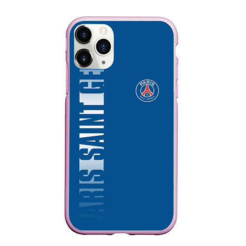 Чехол iPhone 11 Pro матовый PSG PARIS SAINT GERMAIN WHITE LINE SPORT / 3D-Розовый – фото 1