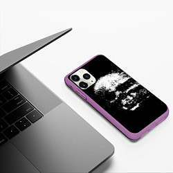 Чехол iPhone 11 Pro матовый Skulls glitch, цвет: 3D-фиолетовый — фото 2