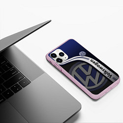 Чехол iPhone 11 Pro матовый Volkswagen Фольксваген, цвет: 3D-розовый — фото 2