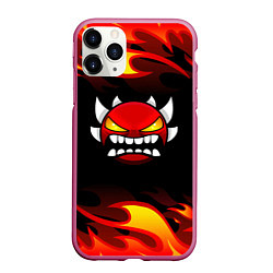 Чехол iPhone 11 Pro матовый Geometry Dash Fire