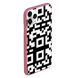 Чехол iPhone 11 Pro матовый Qr codeкуаркод, цвет: 3D-малиновый — фото 2